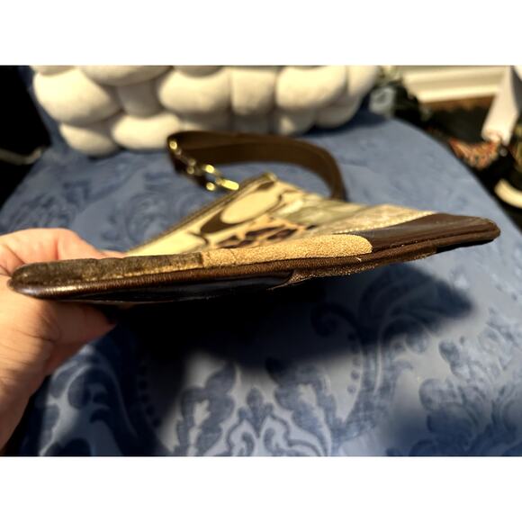 Coach Medium Sized Brown Patchwork Crossbody - Picture 6 of 8